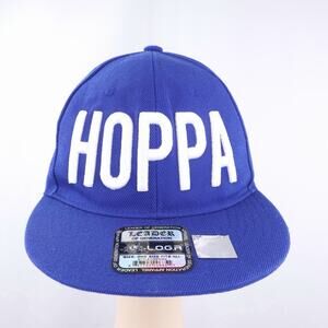 Leader of Generation LOGA HOPPA Snapback Hat Blue White Embroidered Flat Bill